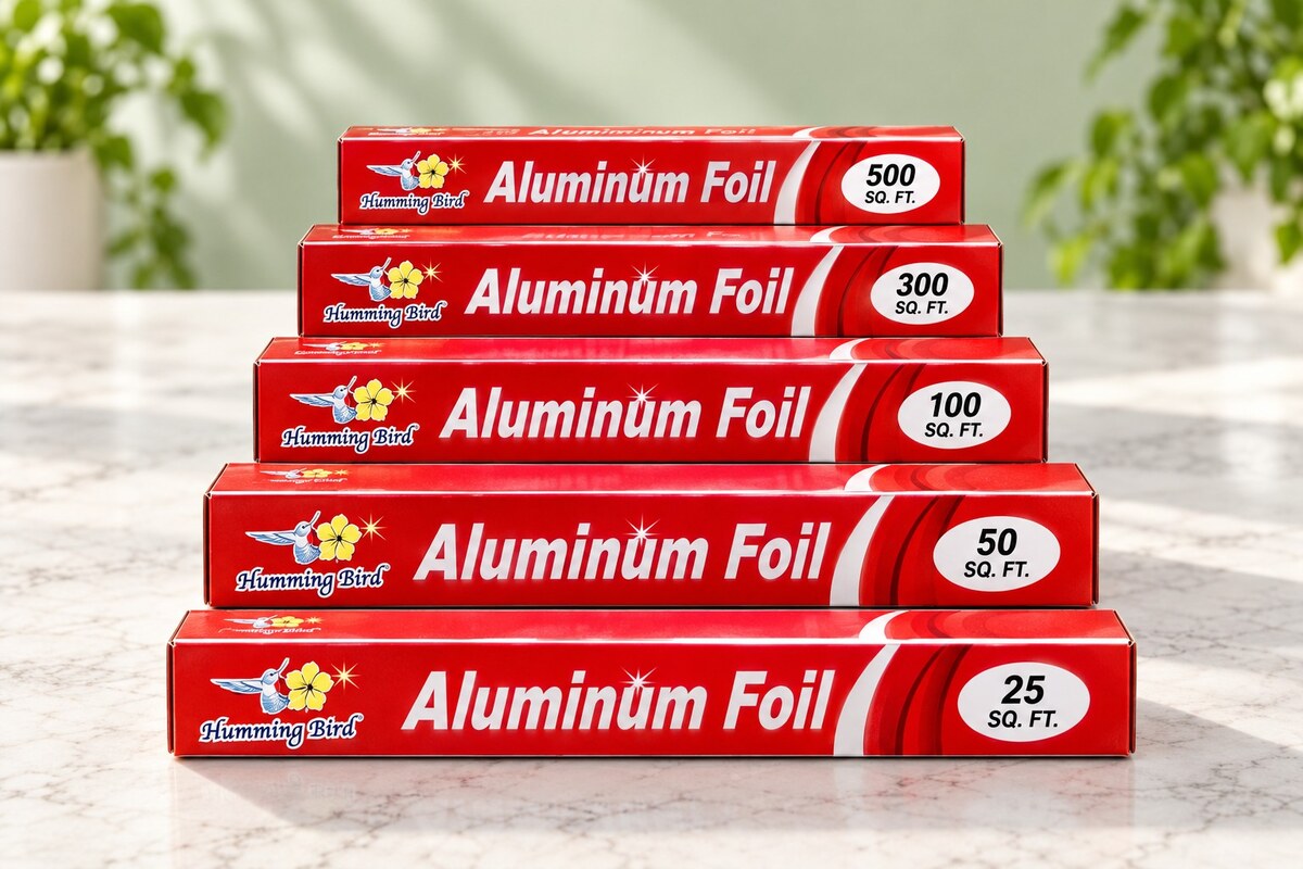 Humming Bird aluminum foil boxes in multiple sizes